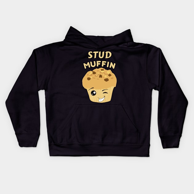 Kawaii Stud Muffin Pun Kids Hoodie by Caregiverology